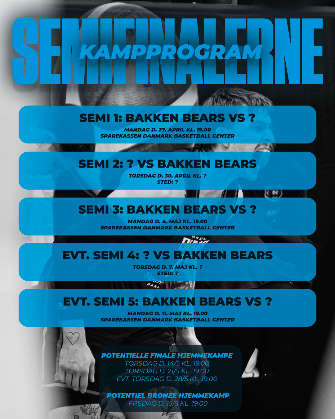 BAKKEN BEARS ER KLAR TIL SEMIFINALERNE